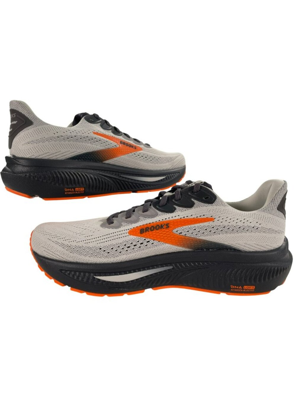 Brooks Ghost 17 Running Shoes Oyster Mushroom/Orange/Ebony Men's Size 10.5 NEW